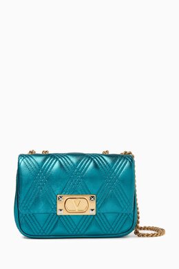 Valentino Garavani Small Quiltie 67 Shoulder Bag in Metallic Leather 217791974_20