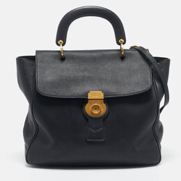 Burberry Black Leather DK88 Top Handle Bag 1096206