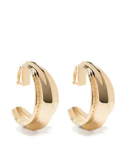 Elisabetta Franchi engraved-logo clip-on earrings 28210029