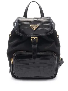 Prada 20s crocodile effect-embossed backpack 28328966