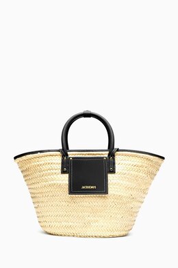 Jacquemus Le Panier Soli Basket Bag in Palm & Leather 218036271_2709