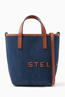Stella McCartney Logo Crossbody Tote Bag in Denim 218064817_4067