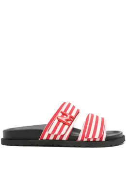 MSGM striped canvas slides 28361509
