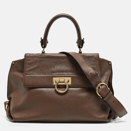 Salvatore Ferragamo Beige Leather Medium Sofia Top Handle Bag 1095822