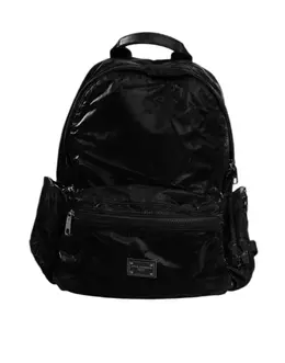 Dolce & Gabbana Black Nylon Logo Plaque Travel School Backpack Bag bag4187