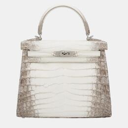 Hermes Himalaya Matte Niloticus Crocodile Leather Kelly 25 Bag 1102598
