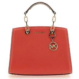 Michael Kors Cynthia Logo-Charm Leather Tote Bag 32s4gcyc1t-886