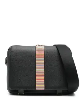 Paul Smith signature stripe-trim leather messenger bag 28361640