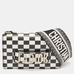 Christian Dior Black/White Leather Miss J'AChristian Dior Checkered Crossbody Bag 1105044