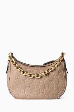 Gucci GG Emblem Small Shoulder Bag in Grainy Leather 217716326_13