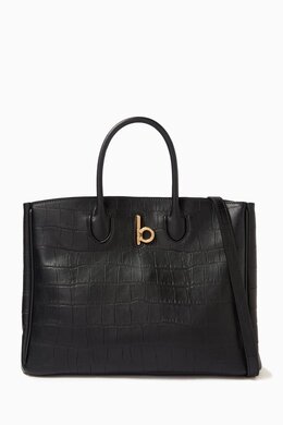 Burberry Small Rocking Horse Tote Bag in Croc-embossed Leather 217958843_2709