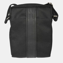 Hermes Black Toile Chevrons Acapulco Bandouliere Shoulder Bag 1105828