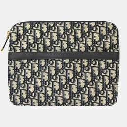 Christian Dior Gray Navy Trotter Clutch Bag 1105814