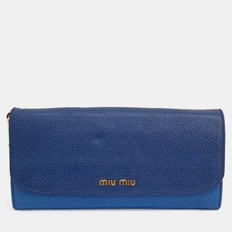 Miu Miu Blue Leather Madras Mini Crossbody Bag 1105561