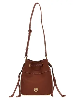 Pinko-Mini Bucket Bag Borse A Spalla E Tracolla Marrone-Donna 51735711187284