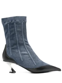 Mugler 55mm boned denim boots 28558131
