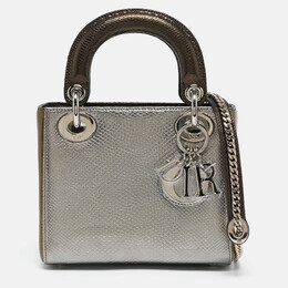 Christian Dior Metallic Multicolor Karung Mini Lady Christian Dior Tote 1107091