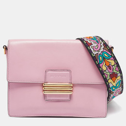 Etro Pink Leather Fold-Over Shoulder Bag 1108330