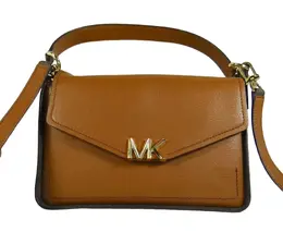 Кожаная сумка-трансформер Michael Kors Sylvia Luggage через плечо через плечо, цвет Brown Luggage/Gold 7037336322108 | brown luggage/gold