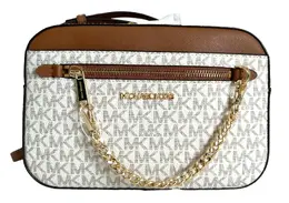 Michael Kors Jet Set East West Chain Signature Сумка через плечо MK, цвет Vanilla Mk/Gold 6999285006396 | vanilla mk/gold