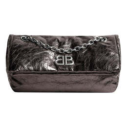 Сумка monaco small chain bag metallized 'dark grey' Balenciaga, серый 7659662aasd1314 | dark grey