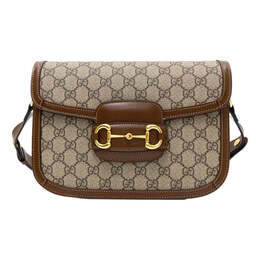 Сумка 1955 canvas single-shoulder bag small ebony/brown Gucci, бежевый 602204-92tcg-8563 | cream/