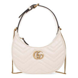 Сумка gg marmont half-moon-shaped mini bag 'mystic white' Gucci, белый 699514-dtdht-9022 | mystic white