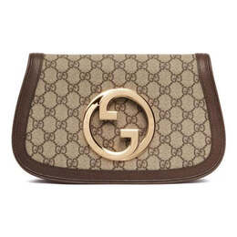 Сумка blondie shoulder bag 'beige ebony supreme' Gucci, бежевый 699268-k9gsg-8358 | beige/ebony supreme