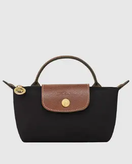 Маленькая большая сумка-тоут Le Pliage Original на молнии Longchamp, черный 35734 | negro