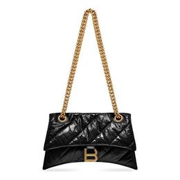 Сумка crush small chain bag quilted 'black' Balenciaga, черный 716351210j11000 | black