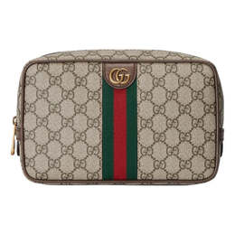 Сумка savoy toiletry case with web 'beige ebony' Gucci, бежевый 760019-96iwt-8745 | beige/ebony