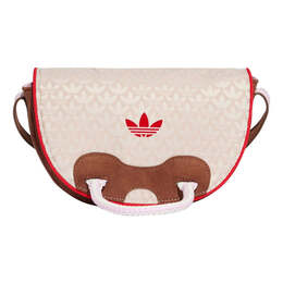 Сумка trefoil monogram jacquard suede satchel bag 'wonder taupe brown' Adidas, мультиколор it7336 | wonder taupe / preloved brown / better scarlet
