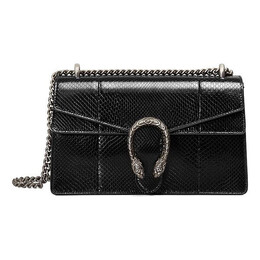 Сумка dionysus leather single shoulder bag medium black Gucci, черный 400249-e3k0n-1000 | black