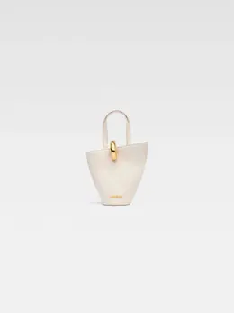 Асимметричная мини-сумка-ведро Ле Бамбола Jacquemus, слоновая кость 3700943423863 | light ivory