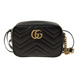 Сумка gg marmont logo messenger bag black classic Gucci, черный 448065-dtd1t-1000 | black