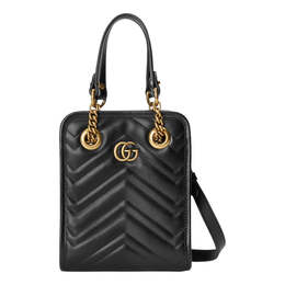 Сумка gg marmont matelasse mini bag 'black' Gucci, черный 696123-dtdht-1000 | black