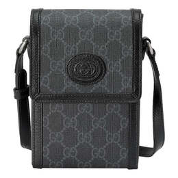 Сумка gg supreme mini shoulder bag 'black' Gucci, черный 699402-92tcf-1000 | black