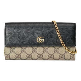 Сумка gg marmont chain wallet 'beige ebony' Gucci, бежевый 546585-17wag-1283 | beige/ebony