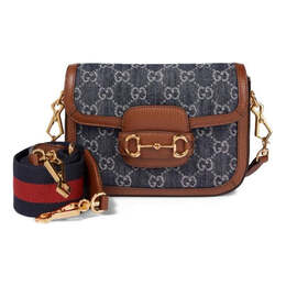 Сумка horsebit 1955 retro shoulder messenger bag 'grey blue brown' Gucci, синий 658574-2kqpg-8391 | blue/brown