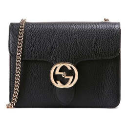Сумка leather organ satchel single shoulder bag black Gucci, черный 510304-cao0g-1000 | black