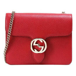 Сумка leather organ crossbody bag single shoulder bag red Gucci, красный 510304-cao0g-6420 | red