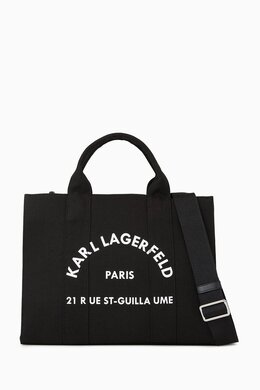 Karl Lagerfeld Medium Rue St-Guillaume Square Tote Bag in Cotton Canvas 217903068_13