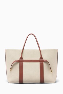 Loro Piana Large Ghiera Shopper Tote Bag in Canvas 218138936_202