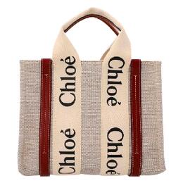 Chloe Mini Woody Linen Logo Tote Bag chc22ap237i2690u