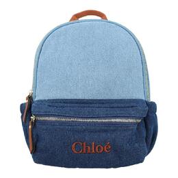 Chloe Two Tone Logo Embroidered Cotton Backpack c20280-z10
