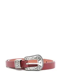 Golden Goose floral-engraved buckle leather belt 28535485