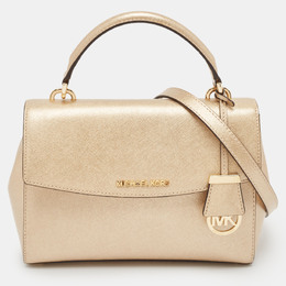 Michael Kors Gold Leather Small Ava Top Handle Bag 1109375