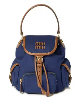 Miu Miu logo-lettering backpack 28739143