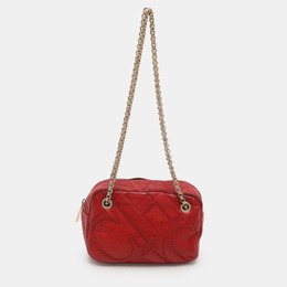 CH Carolina Herrera Red Leather Chain Shoulder Bag 1109802
