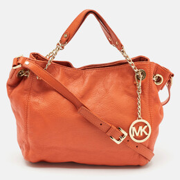 Michael Kors Orange Leather Chain Top Handle Bag 1110688